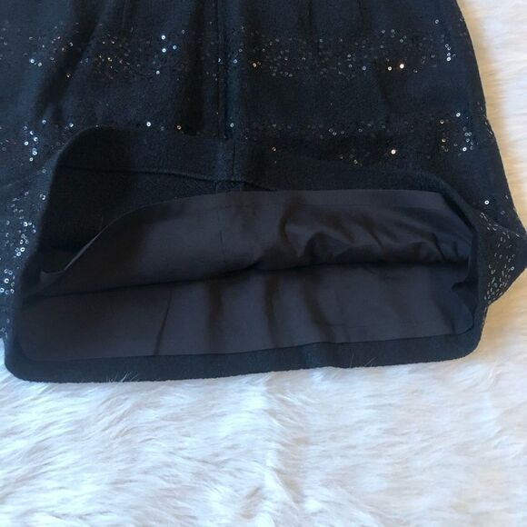 LOFT ANN TAYLOR Black Wool Sequin Mini Skirt - Picture 5 of 7